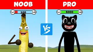 NOOB vs PRO: BANANA vs CARTOON CAT (Garry's Mod Sandbox) | JustJoeKing