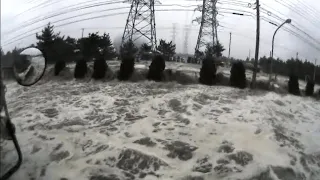 2011 Japan Earthquake and Tsunami - Tagajo City. (Dashcam Footage)