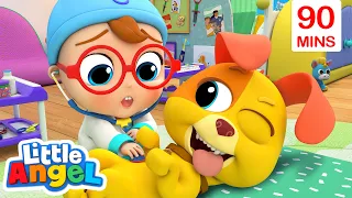 Bingo's Doctor Checkup Song + More Dog Songs | Little Angel Kids Nursery Rhymes