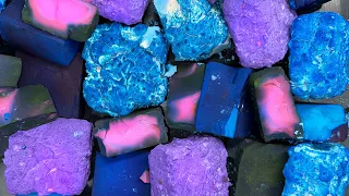 Blue and Purple - Pasted and Dyed Chalk | ASMR