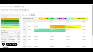 Dock Scheduling appointments. Search and reporting function by 365scheduling platform