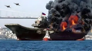Today!  Russian aircraft carrier carrying 250 fighter jets destroyed by USF-16AS