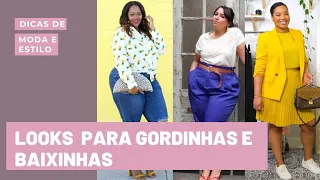 Looks para gordinhas e baixinhas Dicas de como valorizar seu corpo Modelos plus size. Dicas de moda!