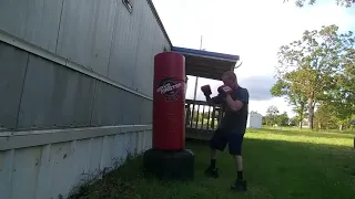 Boxing Bag Training Outside