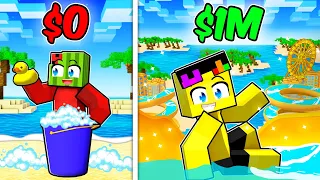 $1 vs $1,000,000 WATERPARK In Minecraft!