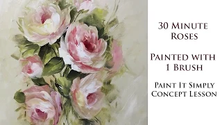 30 Minute Roses with 1 Brush: A Paint It Simply Lesson