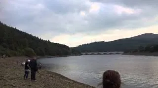British military helicopter low fly past over Ladybower