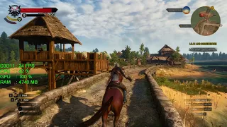 GeForce GT 1030 -- Intel Core i3-7350K -- The Witcher 3 Wild Hunt FPS test