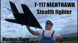 F-117 Stealth Fighter Nighthawk Sky Flight Hobby 6CH 70mm EDF Jet 4S Maiden flight