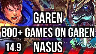 GAREN vs NASUS (TOP) | 3/0/2, 800+ games | JP Master | 14.9