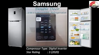 Samsung Frost Free Double Door Convertible Refrigerator RT37T4513S8/HL Unboxing and review