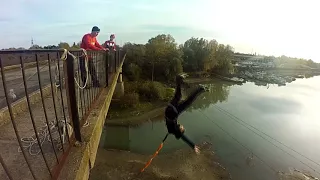 Прыжок с моста 20 метров. RopeJump Краснодар.