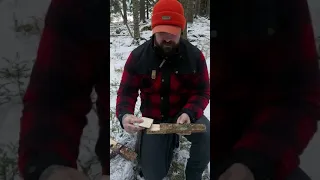 bowdrill technique in the snow.