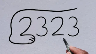 Lion Drawing With 2323 Number | How To Draw Lion Sketch | Lion Drawing Art