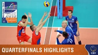 2015 Men's EuroVolley - Highlights Quarterfinals France vs Serbia