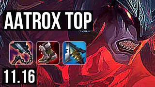 AATROX vs DARIUS (TOP) | 6 solo kills, 900+ games, Legendary, 1.1M mastery | BR Grandmaster | v11.16