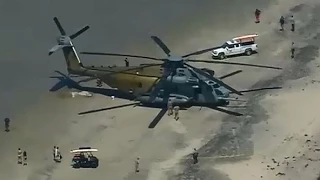 Military Helicopter Lands On Solana Beach - Raw Video  - April 15, 2105 - San Diego TV