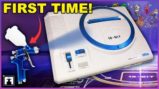 SEGA MEGA DRIVE ( GENESIS ) Full Restoration and PAINT! ( First time spray gun! )