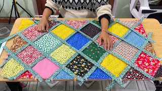Come Learn How To Make This Patchwork Rug Super Easy And Fast / Patchwork Rug / Scrap Fabric