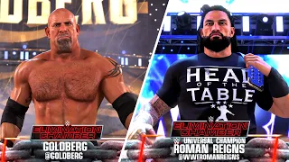 Goldberg vs Roman Reigns Full Match Gameplay + Epic Goldberg Chants | WWE 2K22 | PS5 4K