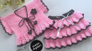 How to Make a 3 Layer Crochet Baby Skirt with Frilly / Fringe Baby Skirt /