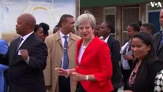 theresa may does the david brent dance