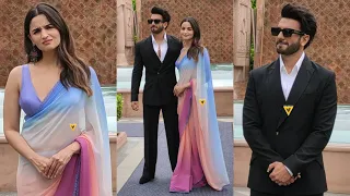 Alia Bhatt looks pretty in Saree😍 as Ranveer looks Dashing in Black suit😎#rockyaurranikipremkahani