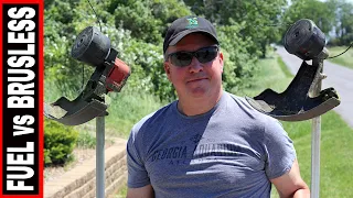 COMPARING MILWAUKEE M18 BRUSHLESS STRING TRIMMER TO FUEL QUIK-LOK // MILWAUKEE TRIMMER CHALLENGE!