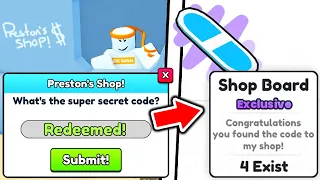 SECRET PRESTON SHOP CODE Gives THIS.. Roblox Pet Simulator 99 Myths