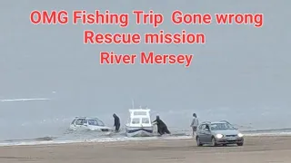 River Mersey jeep and trailer go Fishing  Is rescue mission Coastguard need