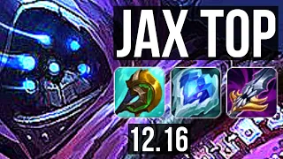 JAX vs IRELIA (TOP) | 10/0/4, Legendary, 600+ games, 900K mastery | KR Diamond | 12.16