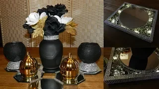 (Giveaway Closed) Dollar Tree Glam Bling Centerpiece| DIY Elegant Candle Holders and Lighted Tray