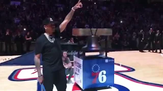 Allen Iverson rings the bell for Jimmy Butler Home Debut - 76ers vs Jazz