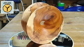 Woodturning Yew Wormhole Hollow Form