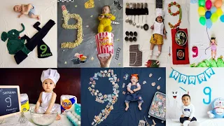 9 Month Baby Photoshoot Ideas at Home |Nine Months Baby Photoshoot | 9th Month Baby Photoshoot ideas