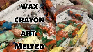 Melted wax crayon art