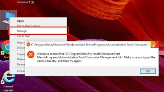 How to Solve Computer Management Shortcut error while right click and select Manage on This PC