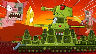 These hellish monsters are trying to kill the KV 44! - Cartoons about tanks