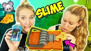 MAUSEFALLEN SLIME CHALLENGE - Nina & Kathi klauen Käse für Schleim Zutaten aus Mausefalle