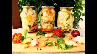 МАРИНОВАННАЯ ЦВЕТНАЯ КАПУСТА НА ЗИМУ. ВКУСНАЯ ЗАКУСКА ИЗ ЦВЕТНОЙ КАПУСТЫ. ЗАГОТОВКИ НА ЗИМУ.