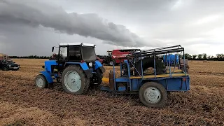 Рабочий день в моем поселке и немного уборки урожая!