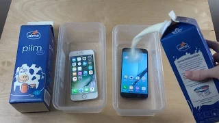 iPhone 7 vs. Samsung Galaxy S7 Milk Freeze Test 19 Hours! Who Is Best?!