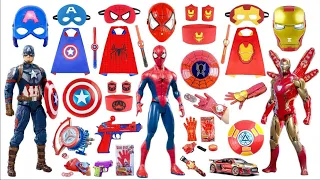 Spider-man VS Captain America VS Iron Man  Toys Collection Unboxing Review-Cloak，Mask，gloves，pistol