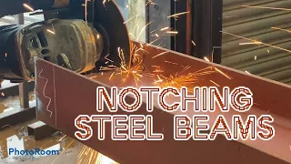 How to Mark out and notch steel beams - Structural steel work fabrication. 9”angle grinder