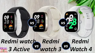 xiaomi redmi watch 3 Active vs Redmi watch 3 vs Redmi watch 4