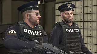 GTA 5 - BAD👮Cop Michael, Franklin and Robbing Biggest Bank!(Story Mode Police vs Police)