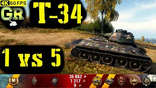 World of Tanks T-34 Replay - 6 Kills 2.7K DMG(Patch 1.4.0)