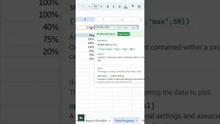 Creating Overall Progress Bar in Google Sheets