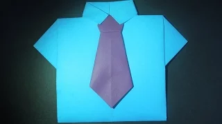 how to make shirt with tie. Origami shirt out of paper