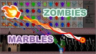 The Ultimate Defense - Marbles VS Zombies Battle in Algodoo